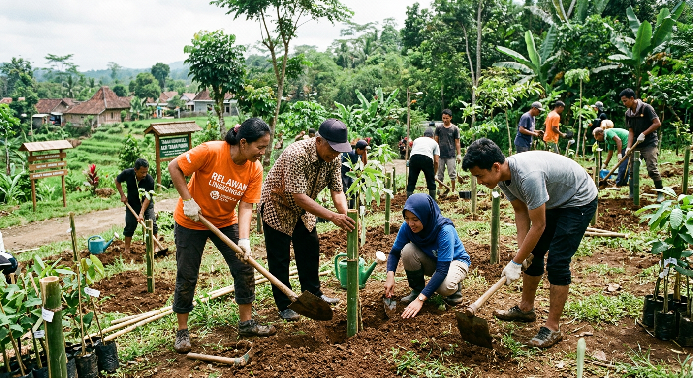 LIVESGP SIPIROK Hijau - Program lingkungan seperti gotong royong dan penanaman pohon.